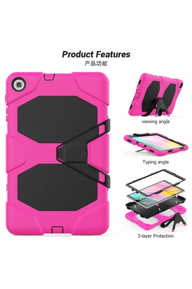 Samsung Galaxy T510 Tab A 10.1 Kılıf Griffin Tablet Kapak - Pembe - Resim 3