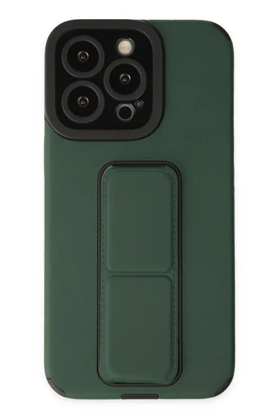iPhone 13 Pro Max Kılıf Mega Standlı Silikon - Yeşil ürün görseli