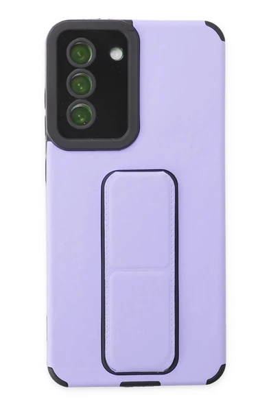 Samsung Galaxy S21 FE Kılıf Mega Standlı Silikon - Lila ürün görseli