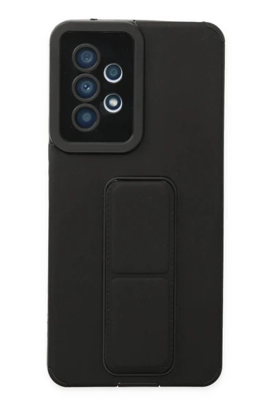 Samsung Galaxy A53 5G Kılıf Mega Standlı Silikon - Siyah ürün görseli