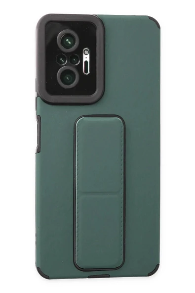 Xiaomi Redmi Note 10 Pro Kılıf Mega Standlı Silikon - Yeşil ürün görseli