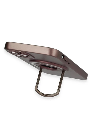 iPhone 12 Pro Max Kılıf Lukka Magneticsafe Kapak - Kahverengi - Resim 3