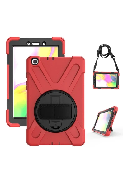 Samsung Galaxy T290 Tab A 8 Kılıf Amazing Tablet Kapak - Kırmızı - Resim 5