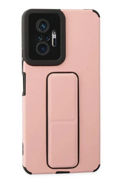 Xiaomi Redmi Note 10 Pro Kılıf Mega Standlı Silikon - Pudra ürün görseli