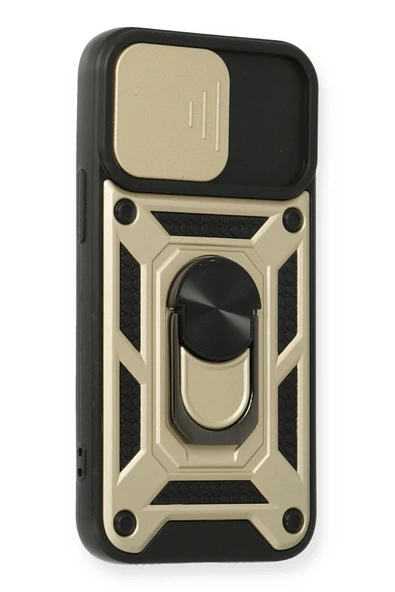 iPhone 12 Mini Kılıf Pars Lens Yüzüklü Silikon - Gold - Resim 2