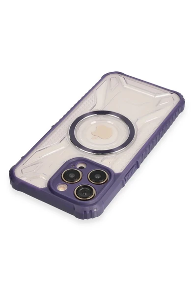 iPhone 14 Pro Kılıf Prag Magneticsafe Kapak - Derin Mor - Resim 3