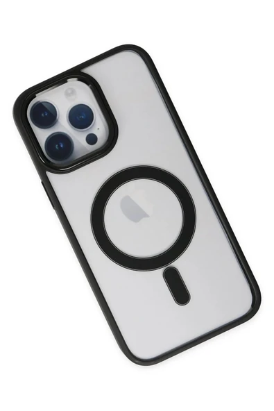 iPhone 14 Pro Kılıf Room Magneticsafe Silikon - Siyah - Resim 3