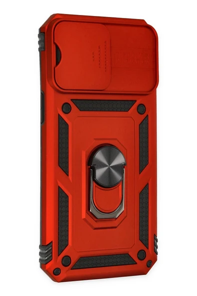 iPhone 14 Pro Max Kılıf Pars Lens Yüzüklü Silikon - Kırmızı - Resim 3