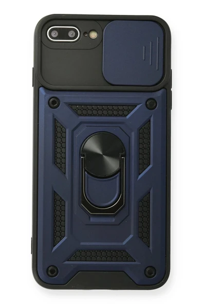 iPhone 7 Plus Kılıf Pars Lens Yüzüklü Silikon - Lacivert ürün görseli