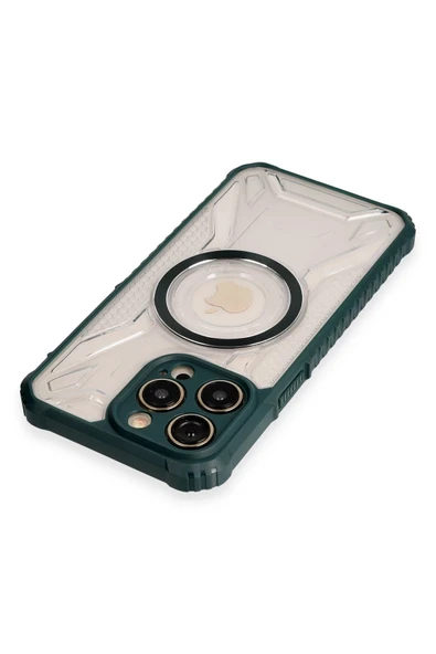 iPhone 13 Pro Kılıf Prag Magneticsafe Kapak - Koyu Yeşil - Resim 4
