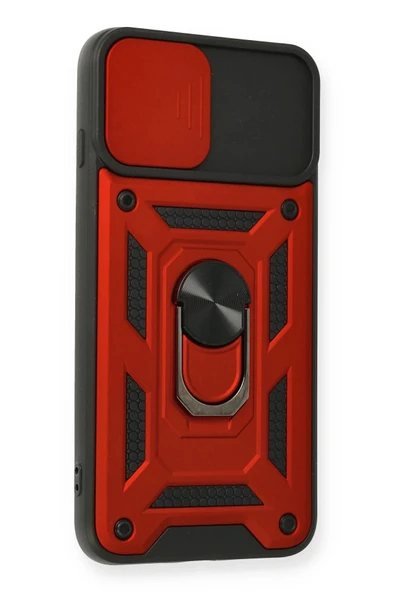 iPhone 7 Plus Kılıf Pars Lens Yüzüklü Silikon - Kırmızı - Resim 2