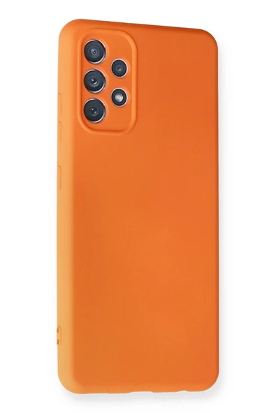 Samsung Galaxy A32 Kılıf Nano içi Kadife Silikon - Turuncu - Resim 2