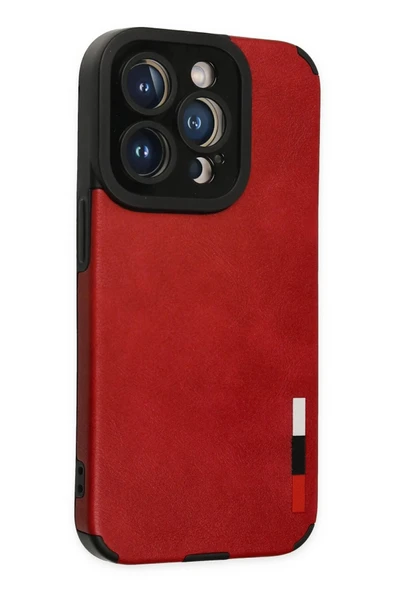 iPhone 14 Pro Max Kılıf Loop Deri Silikon - Kırmızı - Resim 2