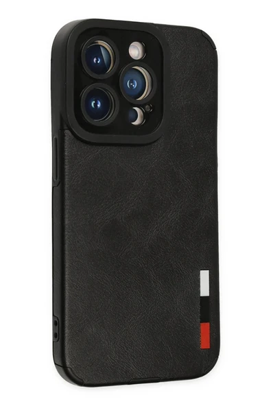 iPhone 14 Pro Kılıf Loop Deri Silikon - Siyah - Resim 2