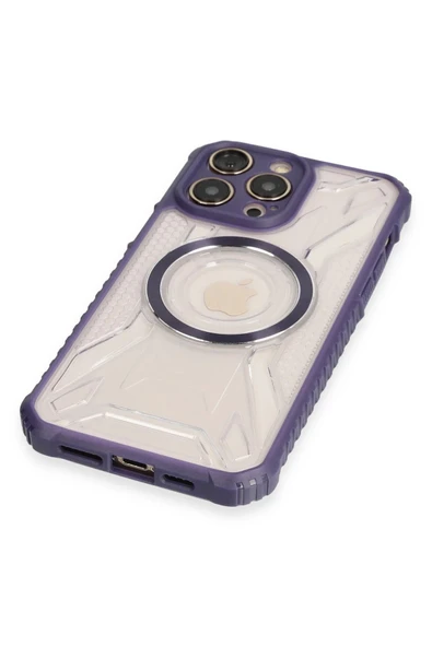 iPhone 14 Pro Kılıf Prag Magneticsafe Kapak - Derin Mor - Resim 4