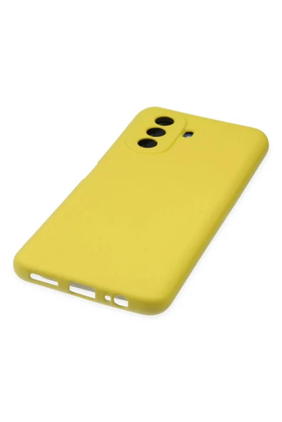 Huawei Nova Y70 Kılıf Nano içi Kadife Silikon - Sarı - Resim 3