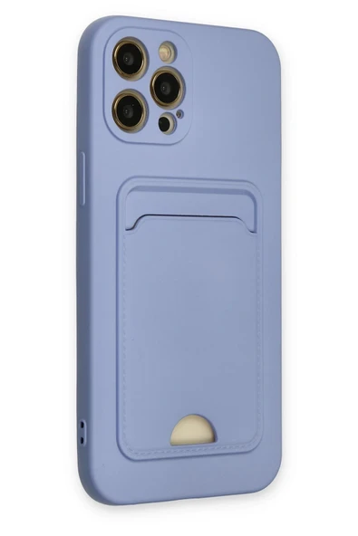 iPhone 12 Pro Max Kılıf Kelvin Kartvizitli Silikon - Lila - Resim 3