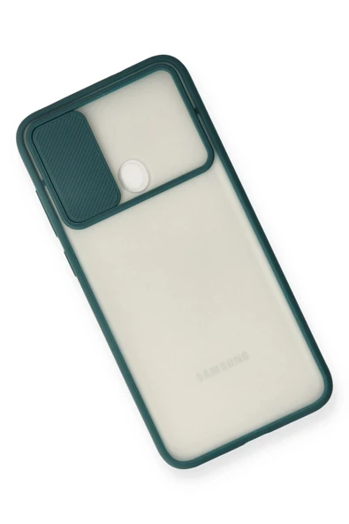 Samsung Galaxy A11 Kılıf Palm Buzlu Kamera Sürgülü Silikon - Yeşil - Resim 3