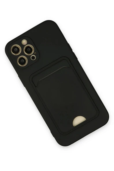 iPhone 12 Pro Max Kılıf Kelvin Kartvizitli Silikon - Siyah - Resim 2