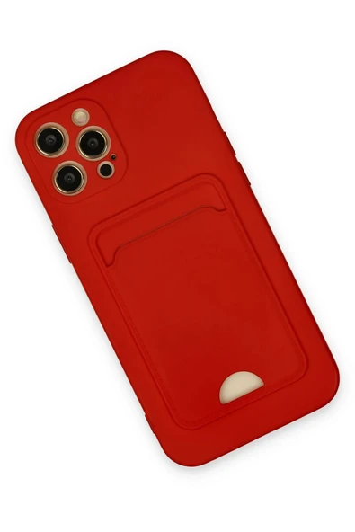 iPhone 12 Pro Max Kılıf Kelvin Kartvizitli Silikon - Kırmızı - Resim 3