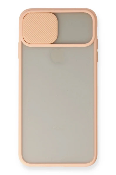 iPhone X Kılıf Palm Buzlu Kamera Sürgülü Silikon - Pembe - Resim 2