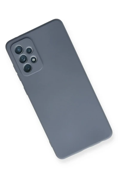 Samsung Galaxy A72 Kılıf Nano içi Kadife Silikon - Gri - Resim 3