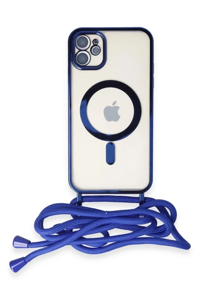 iPhone 11 Kılıf Divo Lazer Askılı Magsafe Kapak - Mavi ürün görseli