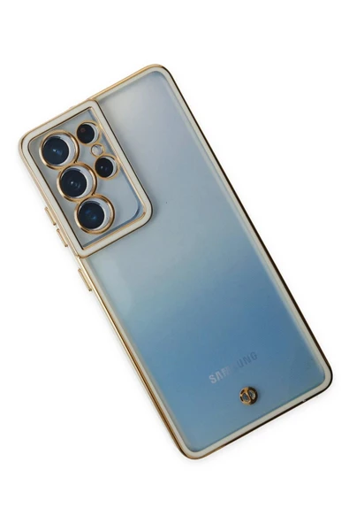 Samsung Galaxy S21 Ultra Kılıf Liva Lens Silikon - Beyaz - Resim 3