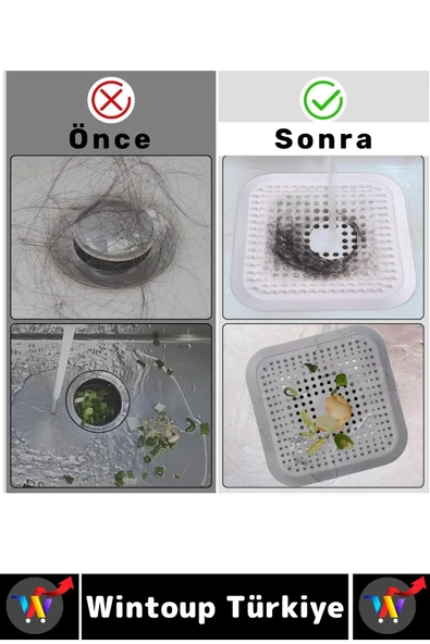 Kolay Temizlenir Mutfak Banyo Küvet Lavabo Tıkanma Önleyen Esnek Silikon Lavabo Gider Filtresi 2 Adt - 4