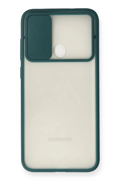 Samsung Galaxy A11 Kılıf Palm Buzlu Kamera Sürgülü Silikon - Yeşil ürün görseli