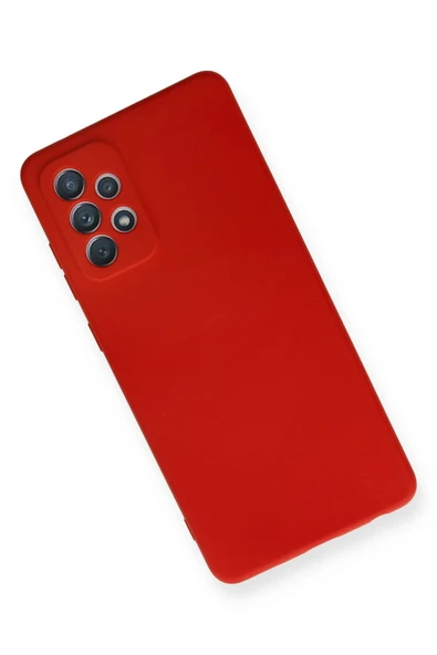 Samsung Galaxy A72 Kılıf Nano içi Kadife Silikon - Kırmızı - Resim 3