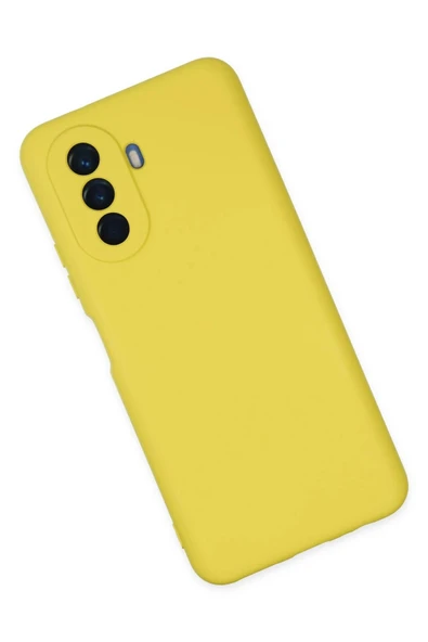 Huawei Nova Y70 Kılıf Nano içi Kadife Silikon - Sarı - Resim 4