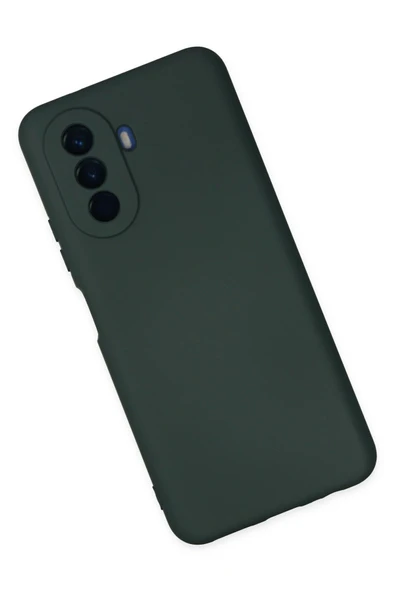 Huawei Nova Y70 Kılıf Nano içi Kadife Silikon - Koyu Yeşil - Resim 3