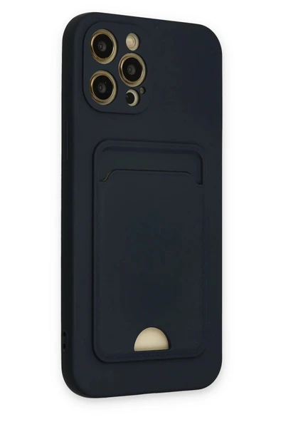 iPhone 12 Pro Max Kılıf Kelvin Kartvizitli Silikon - Lacivert - Resim 2