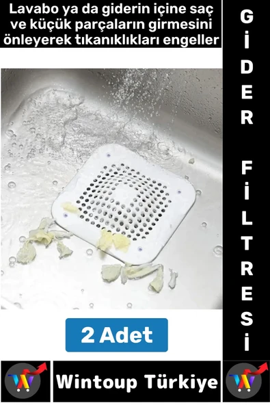 Kolay Temizlenir Mutfak Banyo Küvet Lavabo Tıkanma Önleyen Esnek Silikon Lavabo Gider Filtresi 2 Adt