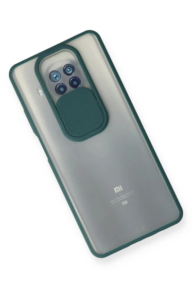 Xiaomi Mi 10T Lite Kılıf Palm Buzlu Kamera Sürgülü Silikon - Yeşil - Resim 3