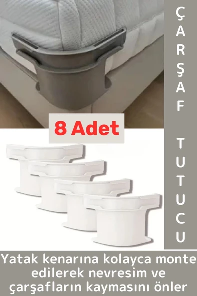 Pratik Nevresim Yorgan Kılıfı Çarşaf Tutucu Sabitleyici Yastık Nevresim Sabitleyici Aparat 8 Adet