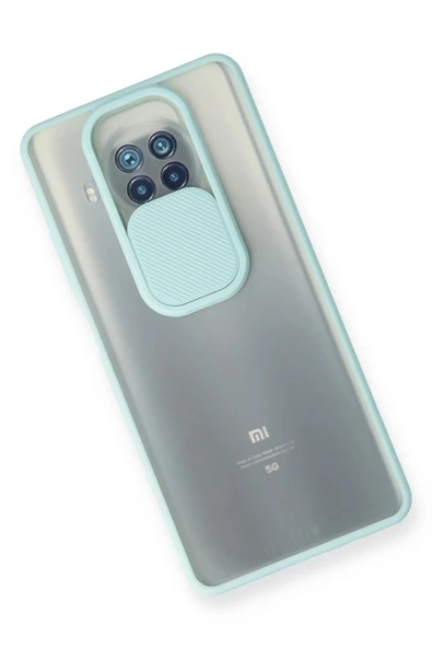 Xiaomi Mi 10T Lite Kılıf Palm Buzlu Kamera Sürgülü Silikon - Turkuaz - Resim 3