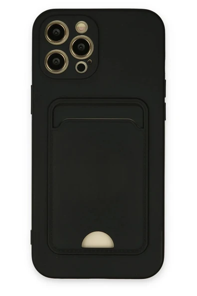 iPhone 12 Pro Max Kılıf Kelvin Kartvizitli Silikon - Siyah ürün görseli