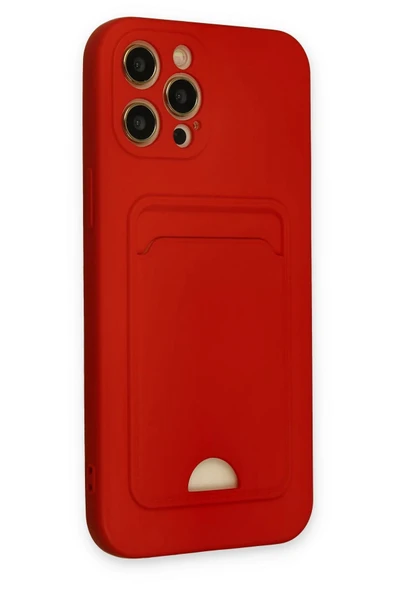 iPhone 12 Pro Max Kılıf Kelvin Kartvizitli Silikon - Kırmızı - Resim 2