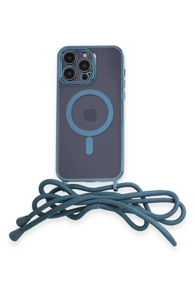 iPhone 14 Pro Max Kılıf Divo Lazer Askılı Magsafe Kapak - Sierra Blue ürün görseli