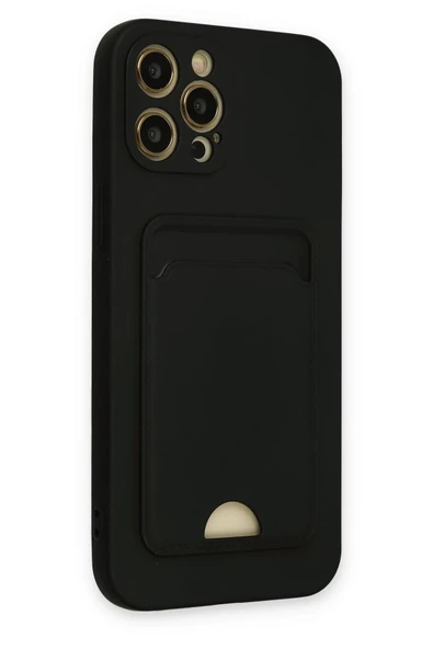 iPhone 12 Pro Max Kılıf Kelvin Kartvizitli Silikon - Siyah - Resim 3