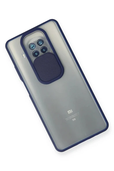 Xiaomi Mi 10T Lite Kılıf Palm Buzlu Kamera Sürgülü Silikon - Lacivert - Resim 3