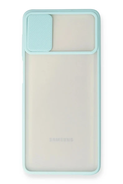 Samsung Galaxy M51 Kılıf Palm Buzlu Kamera Sürgülü Silikon - Turkuaz - Resim 2