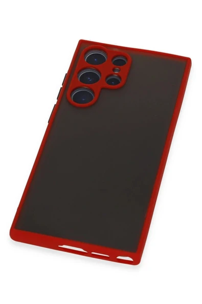 Samsung Galaxy S22 Ultra Kılıf Montreal Silikon Kapak - Kırmızı - Resim 4