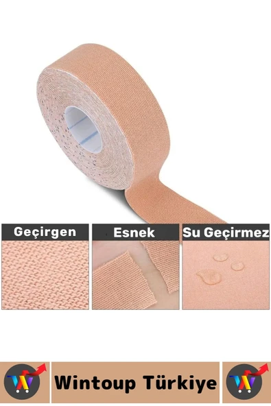 Hızlı Etkili Kas Eklem Bel Bacak Kol Boyun Sırt Omuz Karın Kalça Kinezyo Ağrı Bandı 2.5 Cm X 5 Metre - 2