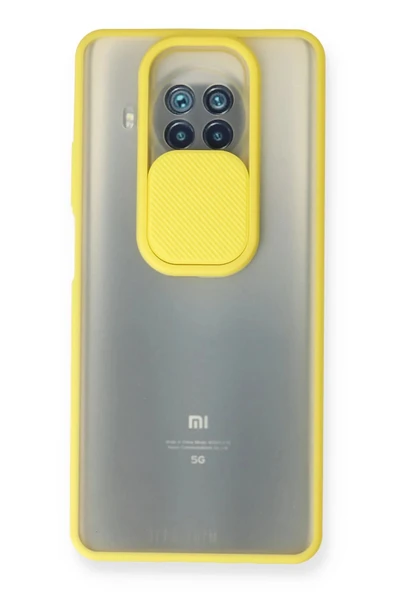 Xiaomi Mi 10T Lite Kılıf Palm Buzlu Kamera Sürgülü Silikon - Sarı ürün görseli