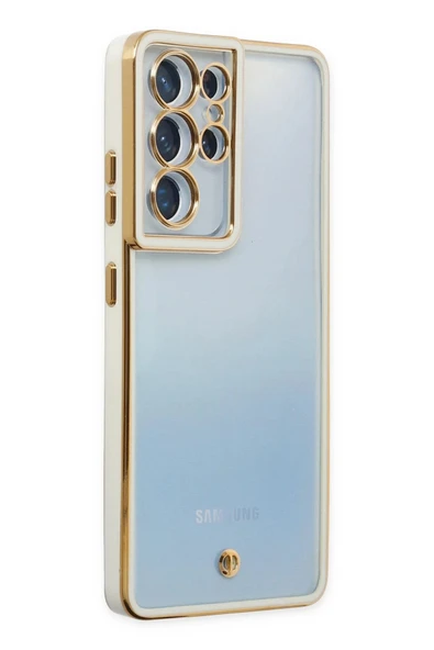 Samsung Galaxy S21 Ultra Kılıf Liva Lens Silikon - Beyaz ürün görseli