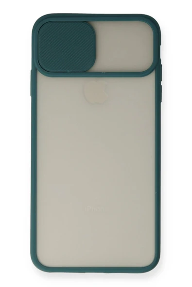 iPhone X Kılıf Palm Buzlu Kamera Sürgülü Silikon - Yeşil - Resim 2