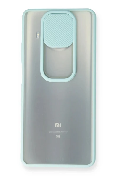 Xiaomi Mi 10T Lite Kılıf Palm Buzlu Kamera Sürgülü Silikon - Turkuaz - Resim 2